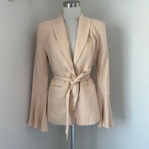 Free People Blush Linen Blend Blazer